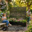 Metal Indoor/Outdoor Privacy Screen with Plant Pot - Leaf-136310259