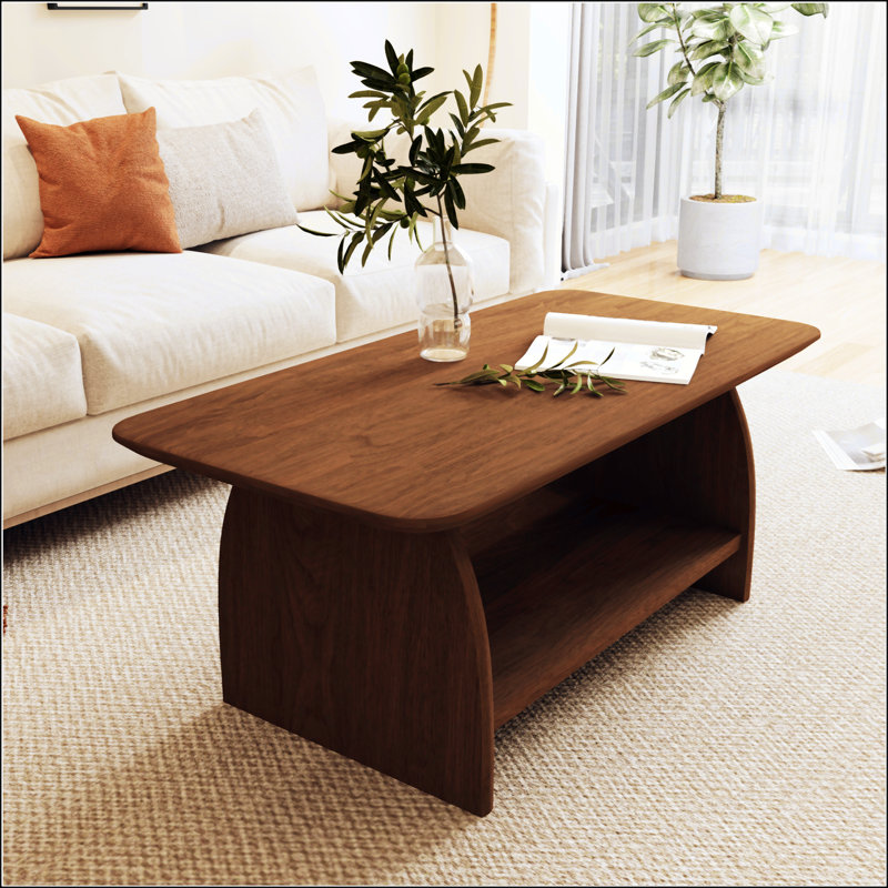 47 Inch Modern Living Room Coffee Table, Brown 