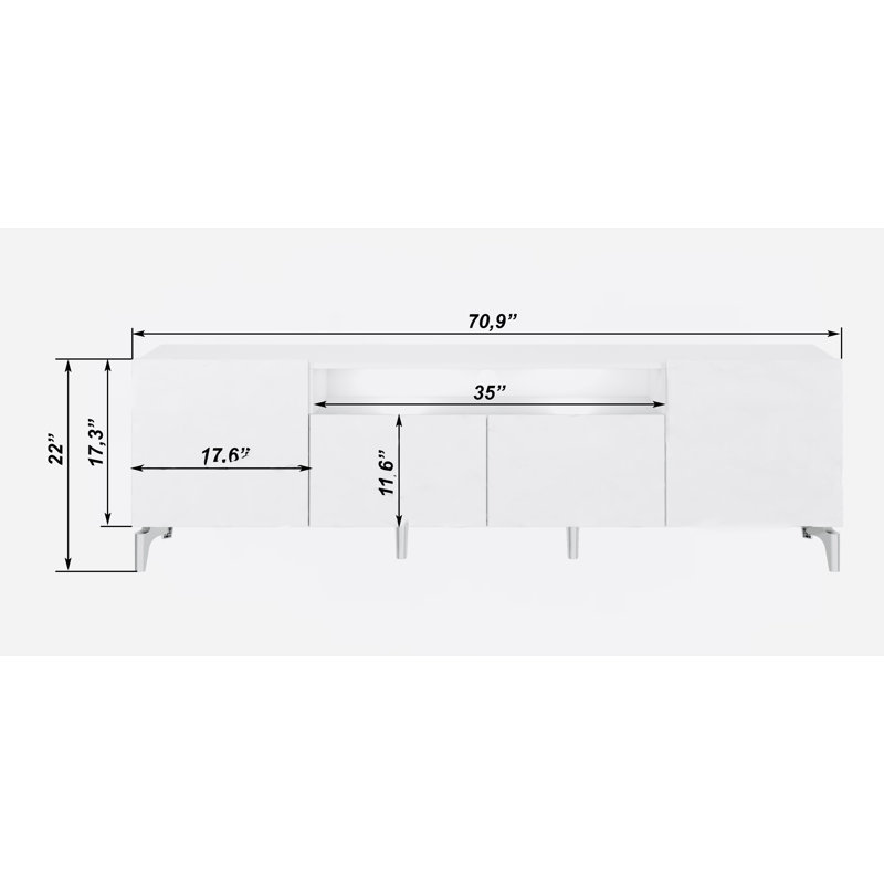 Sasithorn 70.9" Wide Media Console, White