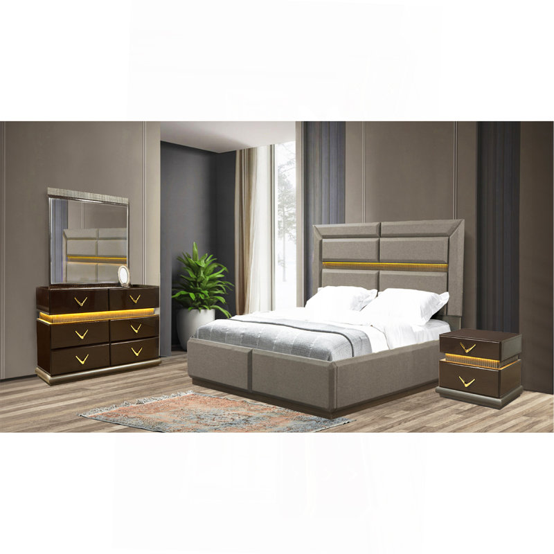Ensemble de chambre avec grand lit 4 pièces Modern Style
