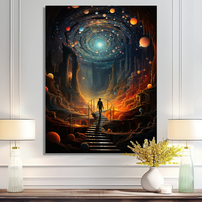 "Escalier vers le grand mystère", impression d'art mural, Toile tendue, H 20 po x l 12 po x P 1 po