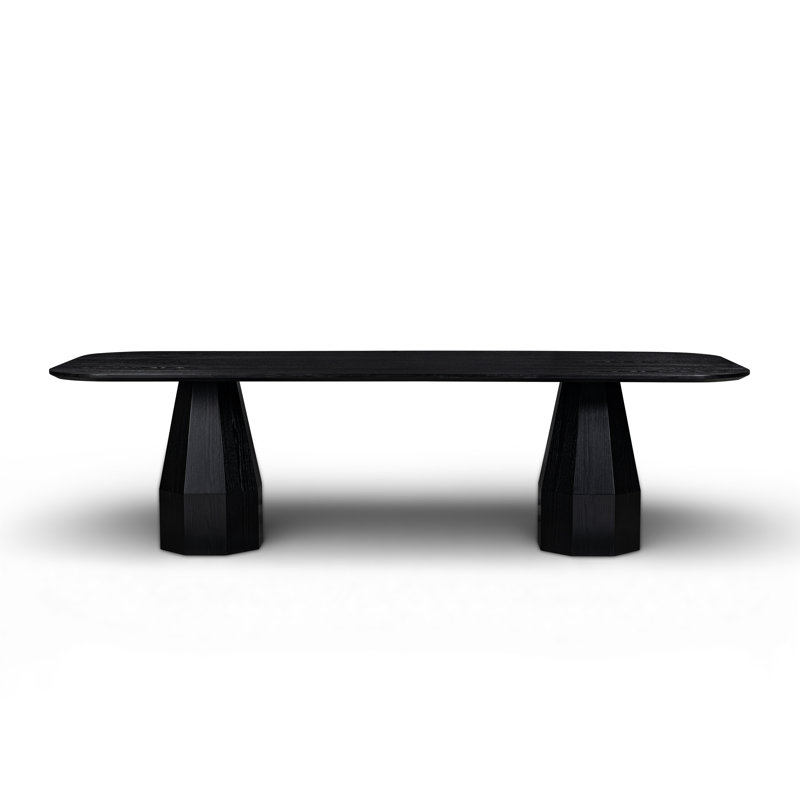 Brocha Black 106" Long Ash Dining Table