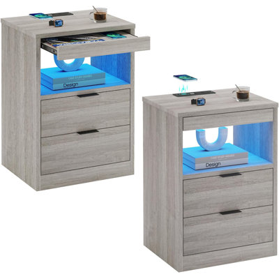 Led Nightstands Set Of 2