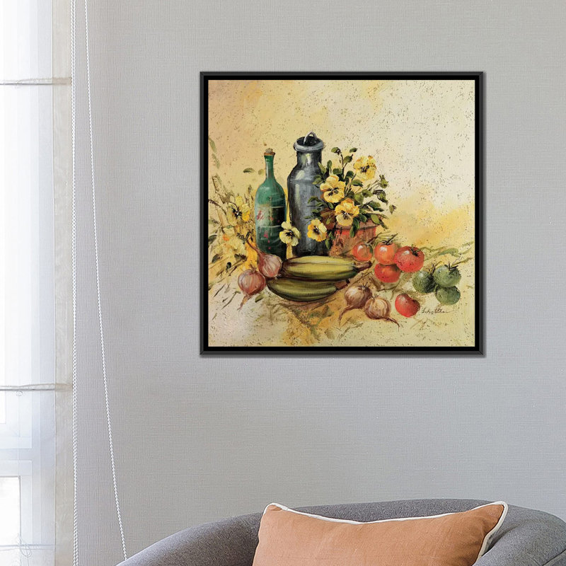 «Mediterranean Comp. «I», reproduction sur toile, H 18 po x l 18 po x P 1,5 po, Toile encadrée noire, Pas de tapis