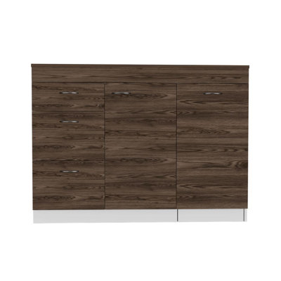 Laurel 3-Drawer L-Shaped Convertible Kitchen Island