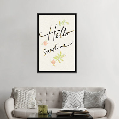 « hello soleil », art textuel sur toile