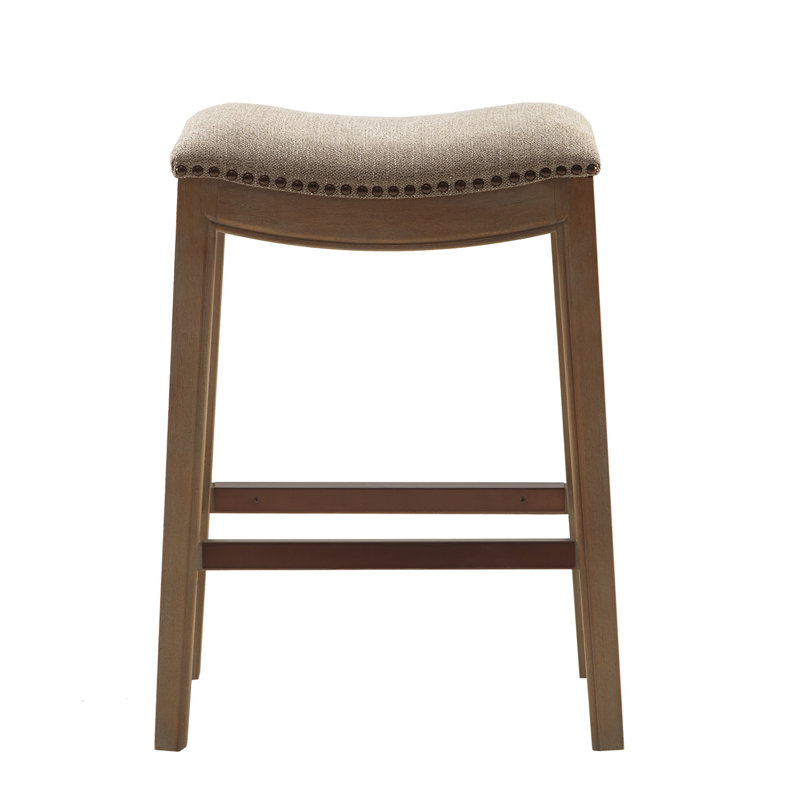 Tabouret de comptoir Alamea, Lin / Brun