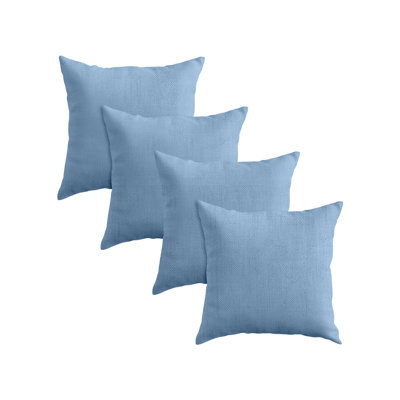 Throw Pillows Set of 4, 16 x 16 Inch Square Outdoor & Indoor Cushions with Insert, Water & UV Resistant Pillow Rite Fabric