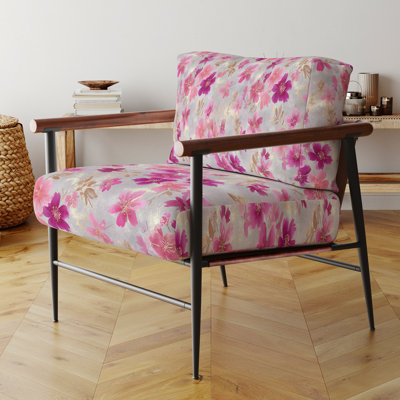 Chaise d'appoint florale - Fauteuil gris fuschia Whisper