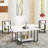 3 Pieces Faux Marble Coffee Table Set, Include 1 Coffee Table And 2 End Tables, Modern End Table With Storage Shelf, Metal Cocktail Table, Sofa Side Coffee Table For Home, Apartments, Living Room, Bedroom, Office-45043194-105022188