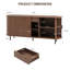 Buffet avec grand tiroir, buffet avec porte coulissante Tambour et tablette réglable-591230544-603300521