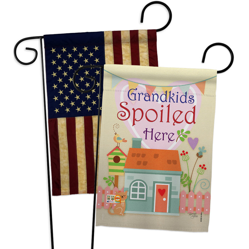 Grandkids à 2 côtés en polyester 19 x 13 po drapeau de jardin