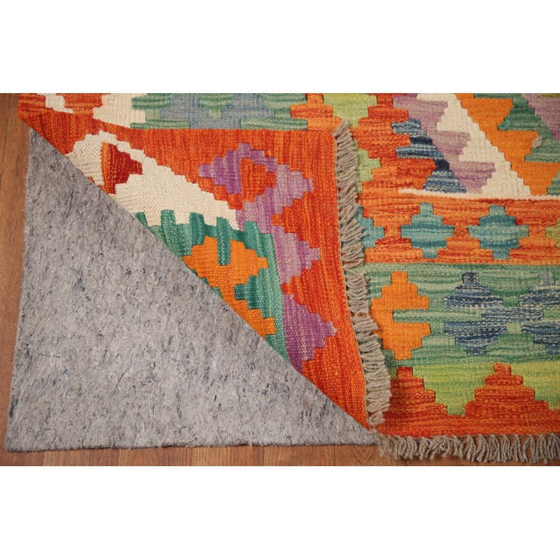 Large Wool Kilim Geometric Rug 10x16