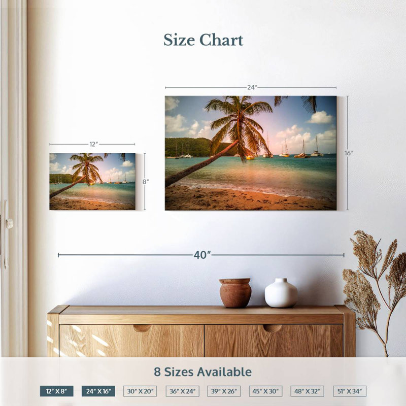 Gillard Tobago Cays Gillard Palm, H 16 po x l 24 po