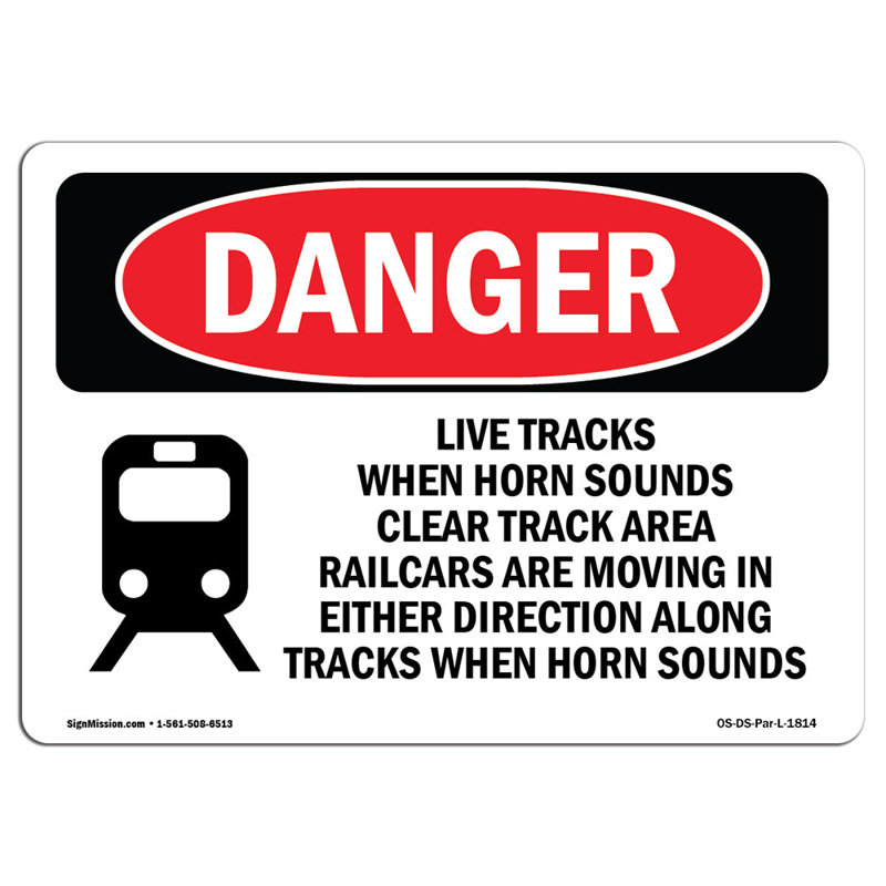 Danger Sign, 12" H x 18" W x 0.1" D