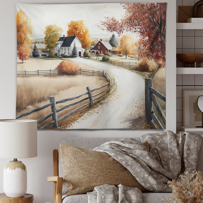 Tapisserie en polyester avec des punaises, H 32 po x l 39 po