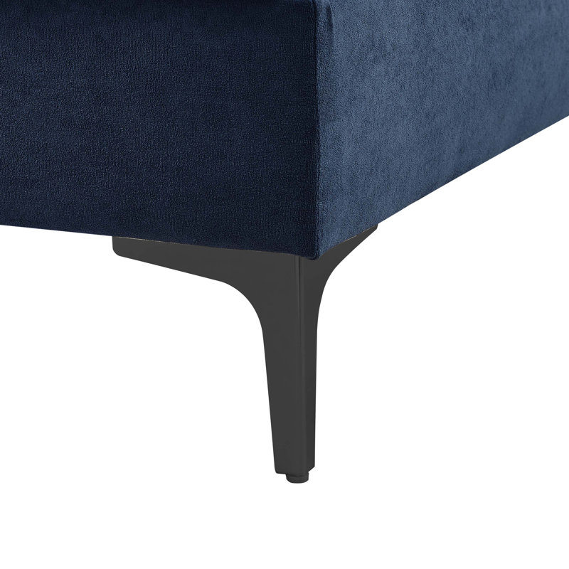 Amulya Upholstered U-Shaped Sectional Symmetrical, Dark Gray, Black