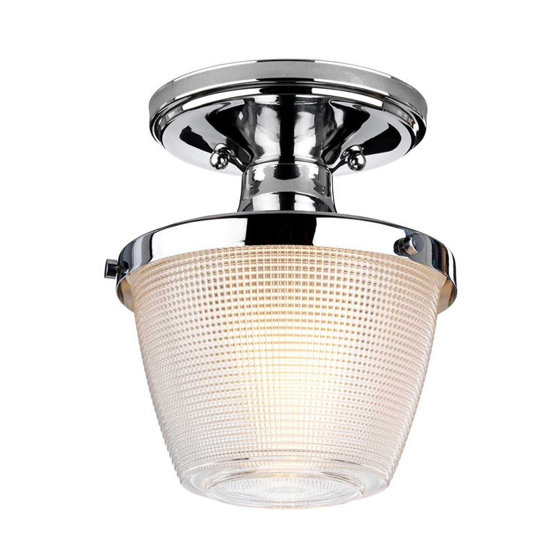 Atha Glass Semi Flush Mount, Polished Chrome