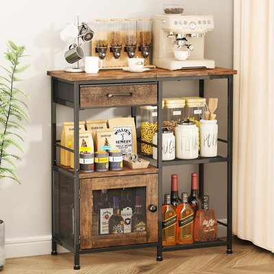 Buffet Farmhouse avec tiroirs, buffet petit espace, espresso