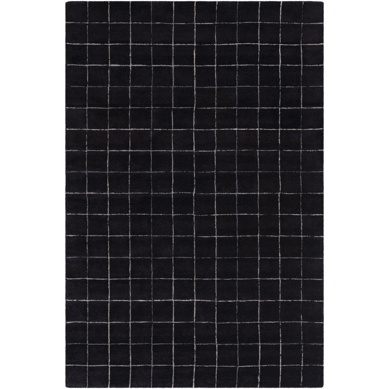 Tapis bleu marine touffeté à la main Mallory, Rectangle 8 pi x 10 pi