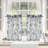 Kitchen Curtain Floral Tier Linen Short Pinstripe Cafe for Living Room Bathroom Julia Farmhouse Rustic Curtains Rod Pocket 2 Panels-866193571-1025917049