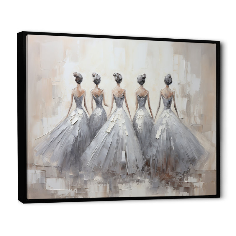 Contemporain gris ballet symphonie IV, Cadre flottant noir, L 32 po x H 24 po