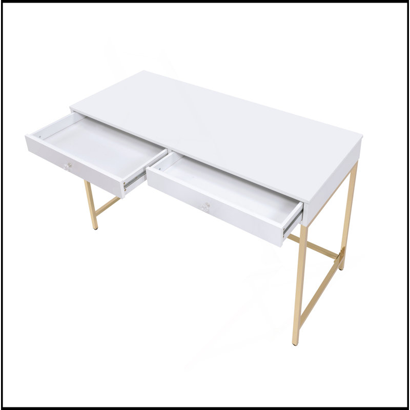 Bureau d'écriture blanc ultrabrillant