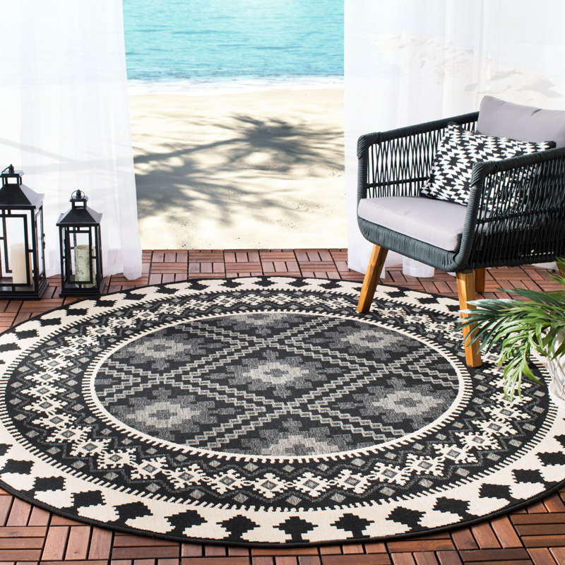 Tillis Southwestern Indoor/Outdoor Area Rug, Round 9'