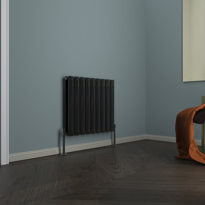 Alvin Vertical Designer Radiator, Grey, 60 x 61 cm Double