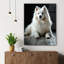 Art mural en verre trempé chien blanc-129909386