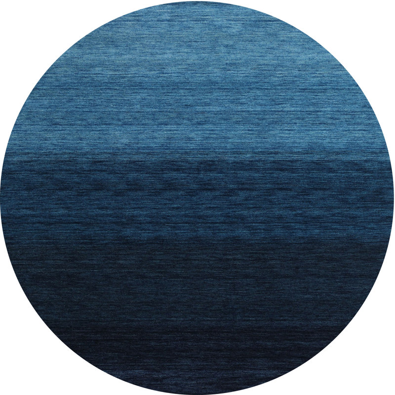 Tapis noir/bleu zone contemporaine Donnay, Rond 7 pi