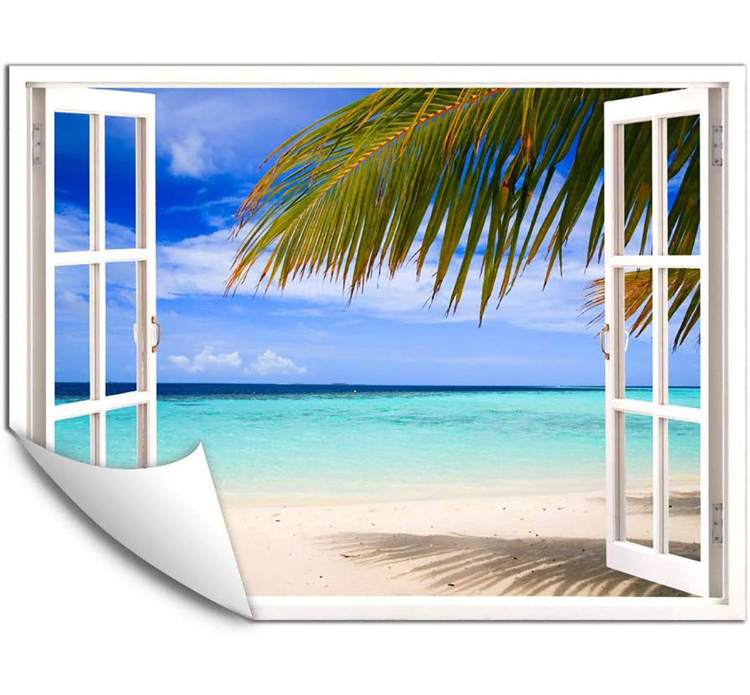 Palm Leaf and Beach Wall Mural IDEA4WALL 