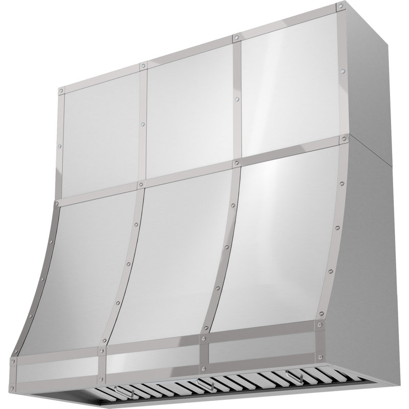 Designer Duct Cover For Zephyr Forte Wall Custom Hood In Stainless Steel, 18" H x 48" W x 14" D