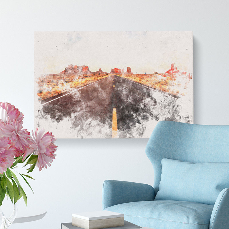 Road Through Arizona - Wrapped Canvas, 60cm H x 91cm W x 3cm D