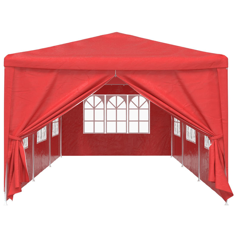 Vidaxl Party Tent Outdoor Canopy Garden Pavilion Marquee Gazebo Sun Shade, Red, 255cm H x 900cm W x 300cm D