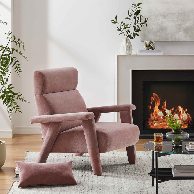 Stella 89.9Cm Wide Lounge Chair, Oldrosa Rayon/Viscose