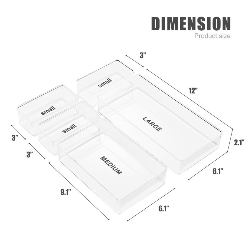 Sorbus Bathroom Vanity Drawer Organizer Set - 5-Piece
