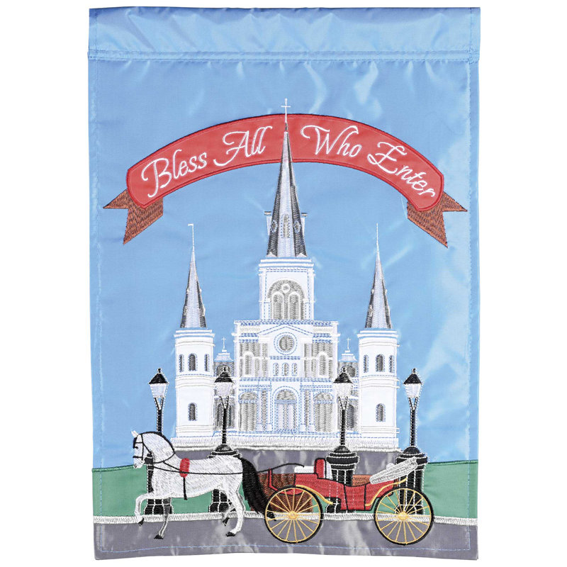 Drapeau de la cathédrale Saint-Louis «Bless All», H 18 po x l 13 po