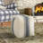 Striped Square Canvas Pouf Ottoman