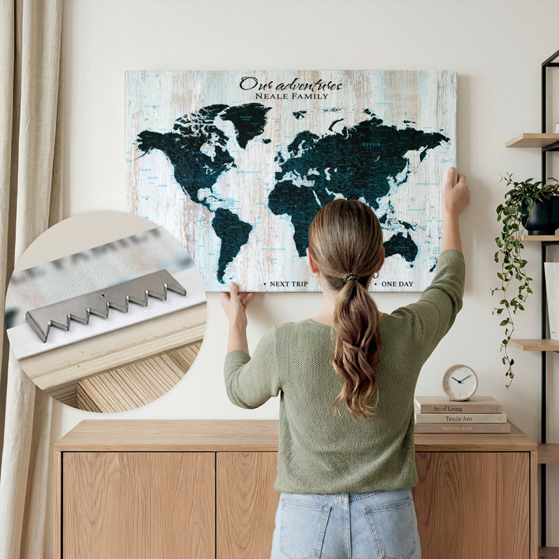 Carte du monde personnalisée avec épingles à épingler Our Adventures IV, H 32 po x l 48 po, Oui