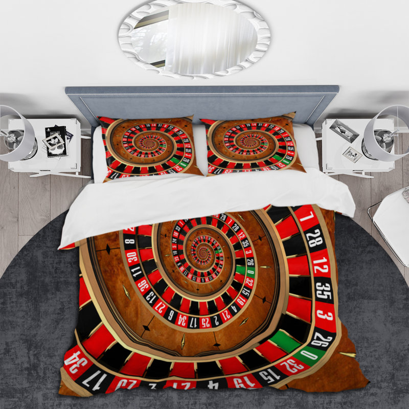 Spiral Roulette - Ensemble de housse de couette moderne - Microfibre de polyester