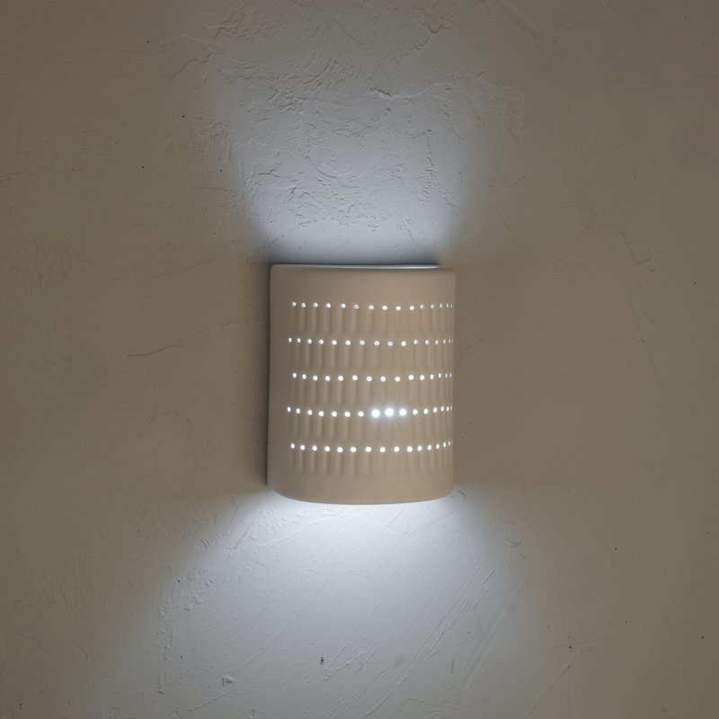 Applique murale d'extérieur en céramique Carely, ampoule DEL incluse, H 10 po x l 8 po x P 5 po, Blanc