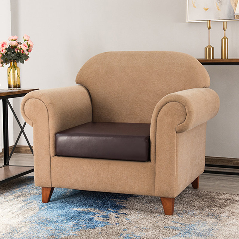 Box Cushion Armchair Slipcover, Brun, H 27,5 po x l 25 po x P 9 po