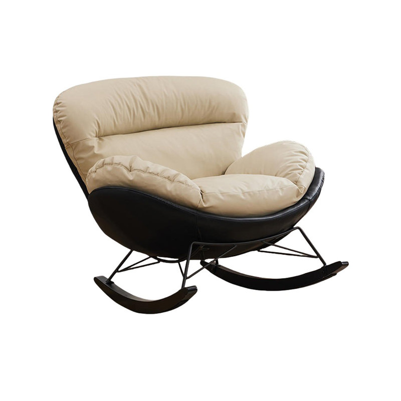 Chaise berçante à structure métallique, Beige