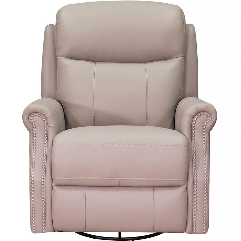 Fauteuil inclinable et pivotant en cuir Dhiya, Royce Bedford Ash