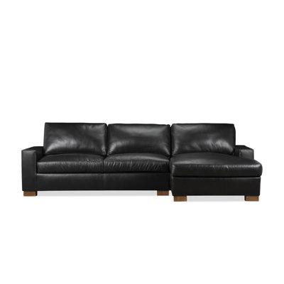 Canapé modulaire en cuir véritable 2 pièces Jonie