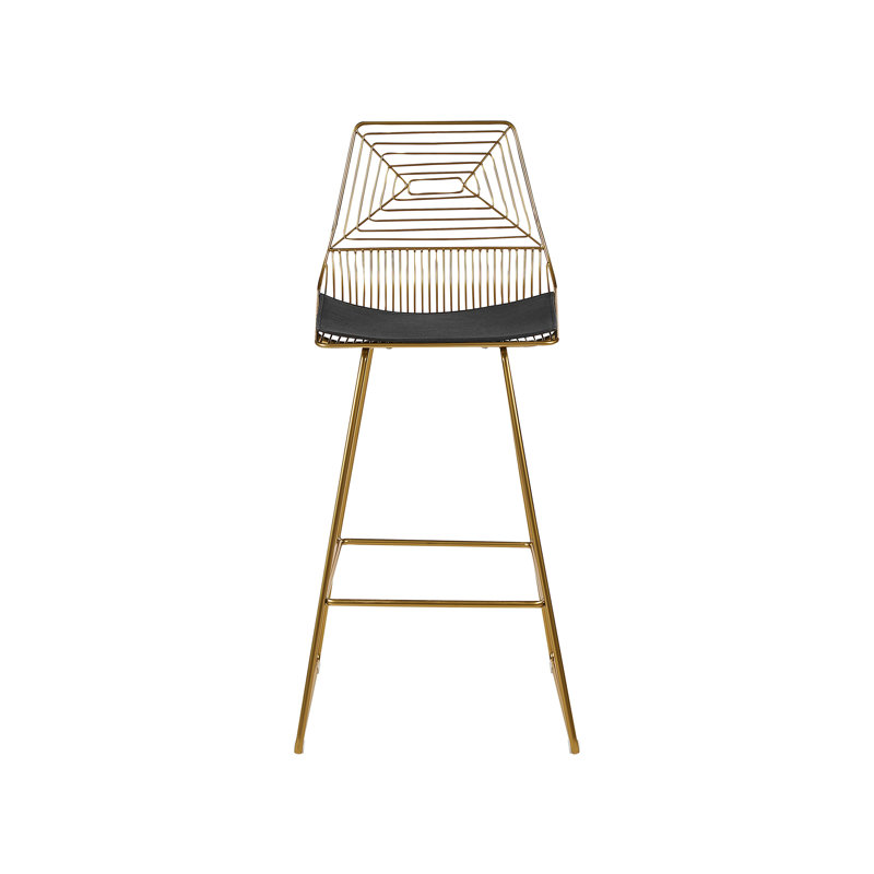 Anjail Upholstered Counter Stool with Metal Frame, Gold