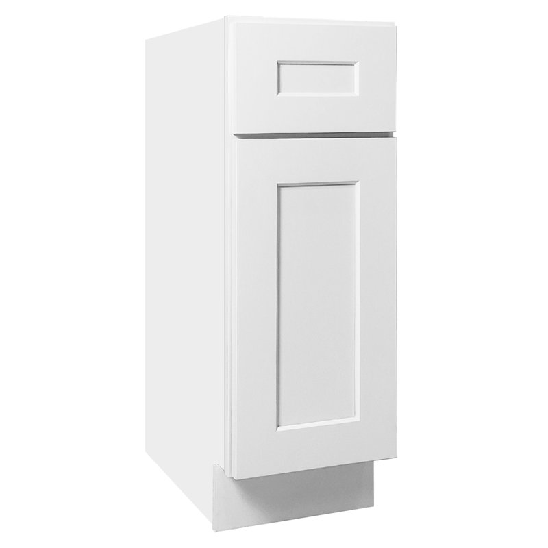 Shaker blanc, armoire à une porte, bois massif, rangement pour la cuisine, salle de bain multifonctionnelle, utilisation à long terme, facile à nettoyer, peu encombrant, porte à charnières à fermeture en douceur, tablettes réglables,