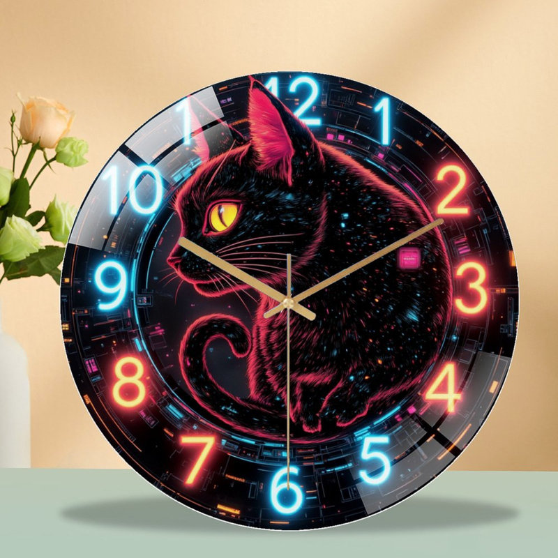 Horloge murale néon 12 po