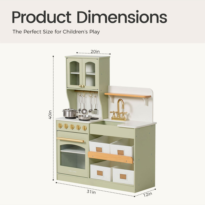 Tiny Land® Serenity Play Kitchen - Lagoon, Green